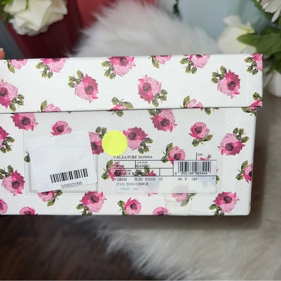 Prada Calzature Donna Vernice Rose Bianco Pointed Heels - Picture 3 of 4